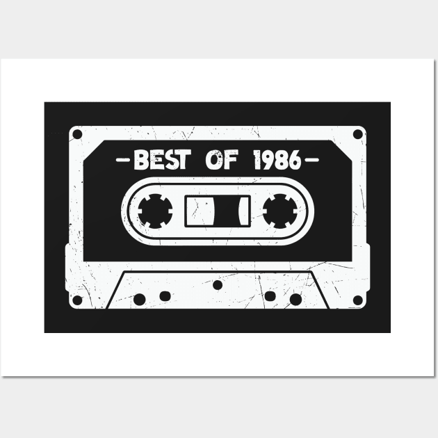 Best of 1986 Retro Cassette Tape 1986 Birthday Wall Art by SLAG_Creative